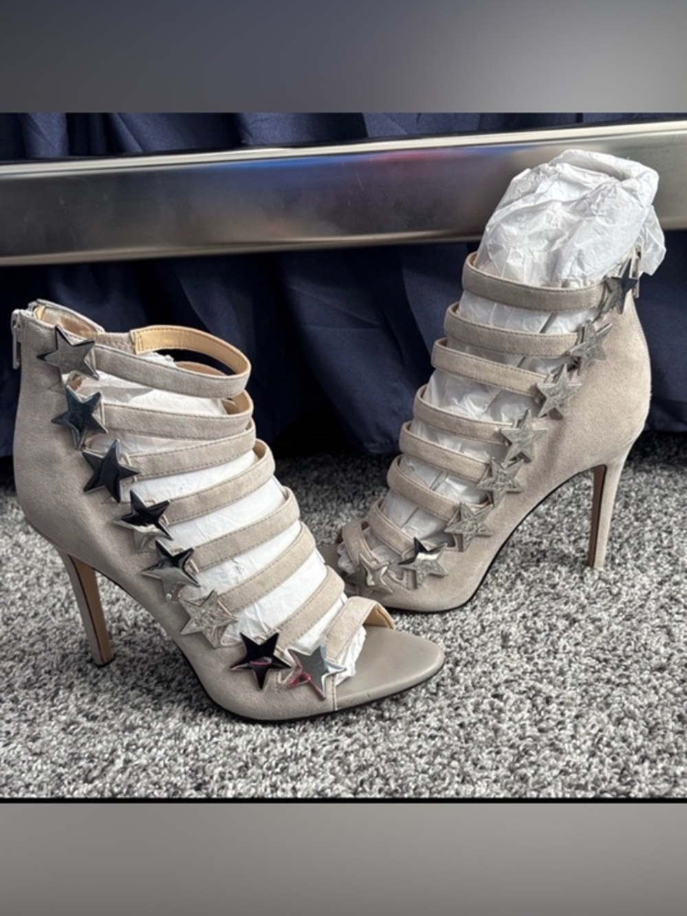 HOST PICK  GUC Katy Perry The Stella Star Studded Suede Strappy  Heels